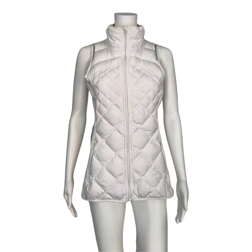 Lululemon White Quilted Matte Fluff Off Vest size 8